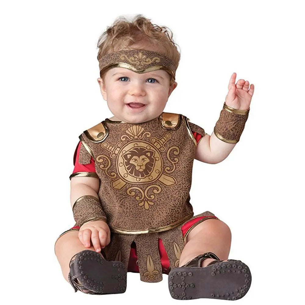 Infant Baby Brown gladiator Romper Kigurumi Toddler Anime Costume - Pajamasbuy