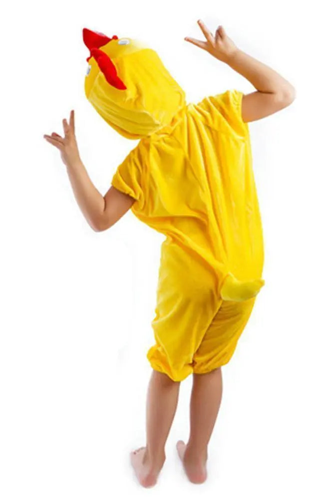 Kid Yellow Chicken Animal Onesie Short Sleeve Pajamas Costume - Pajamasbuy