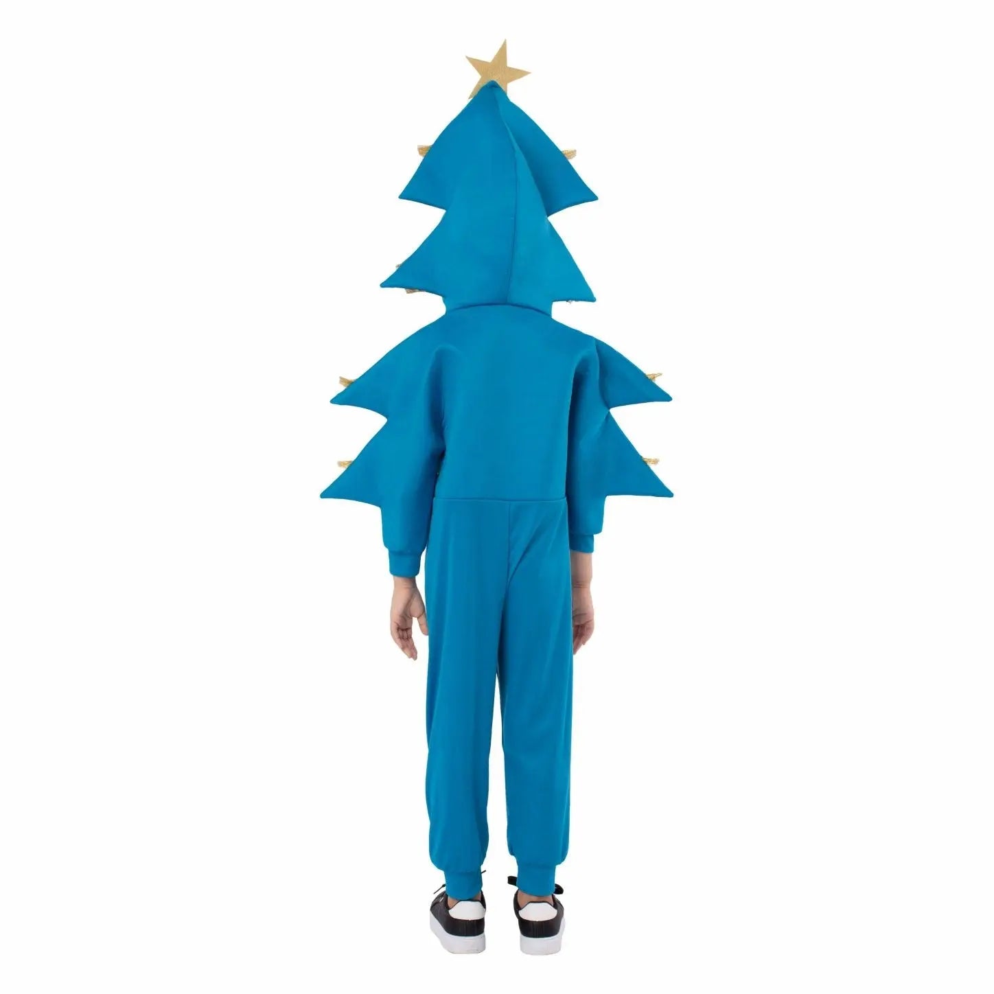 Kids Blue Christmas Tree Front Zipper Jumpsuit Costume Festive Holiday Outfit for Children|?PajmasBuy