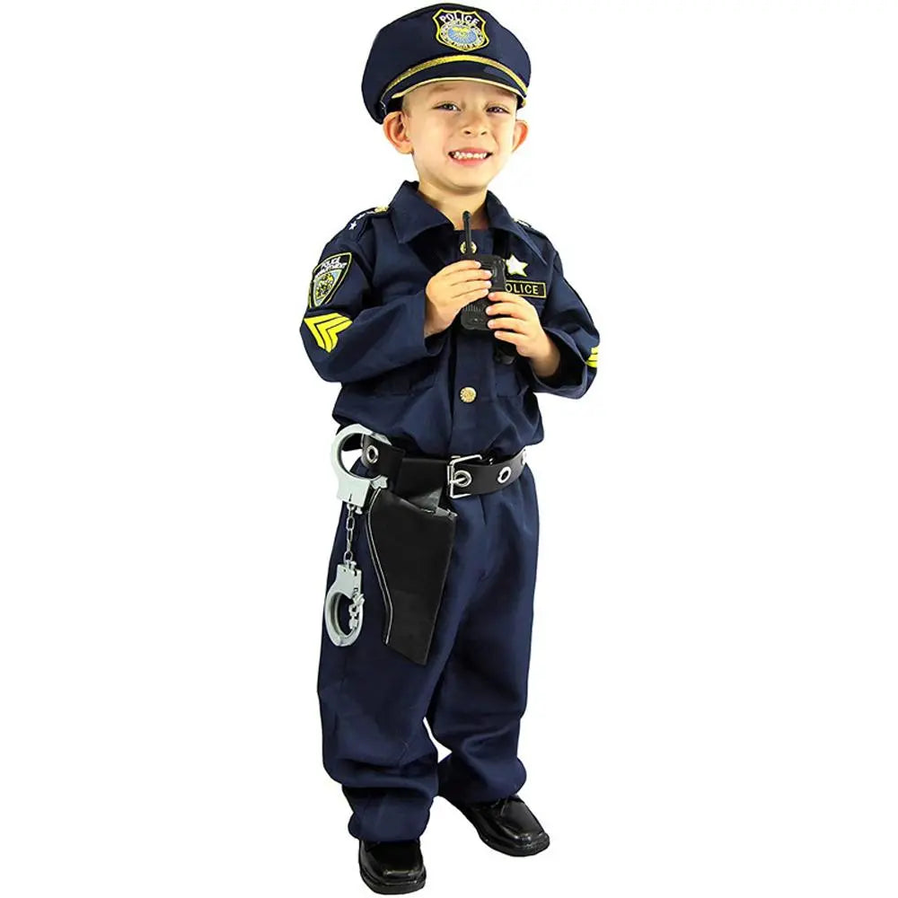 Kids Police Cop Costume for Boys Police Office Costume Halloween Cosplay Party - Pajamasbuy