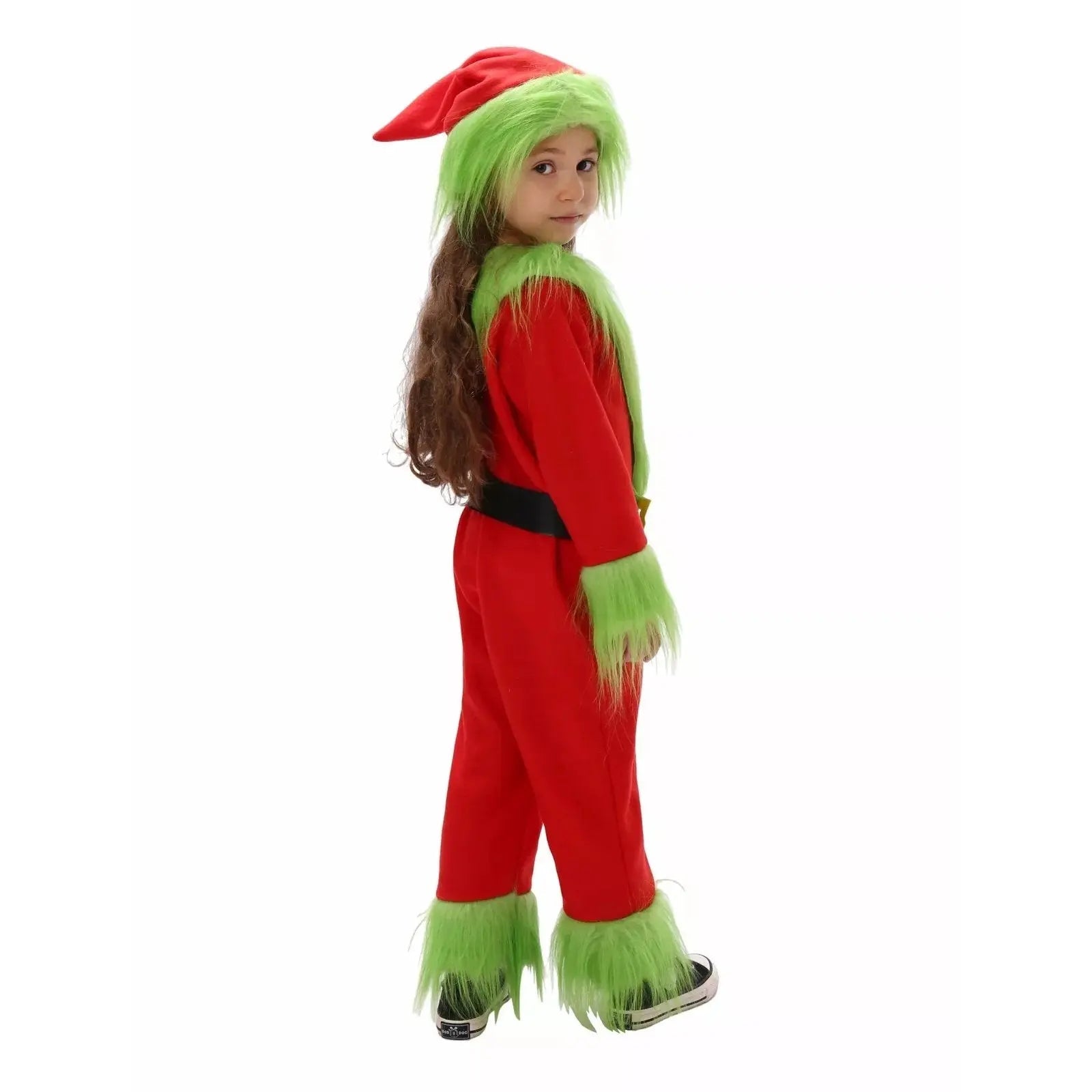 Kids The Grinch Christmas Cosplay Jumpsuit Hat Belt Suit - Pajamasbuy