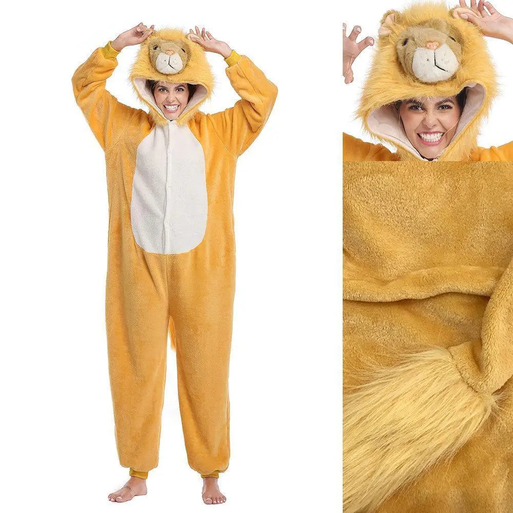 Lion Animal Kigurumi Onesies For Adult Costume Pajamas - Pajamasbuy