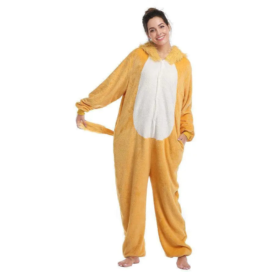 Lion Animal Kigurumi Onesies For Adult Costume Pajamas - Pajamasbuy