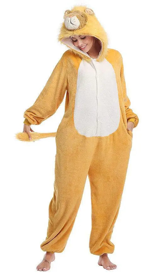 Lion Animal Kigurumi Onesies For Adult Costume Pajamas - Pajamasbuy