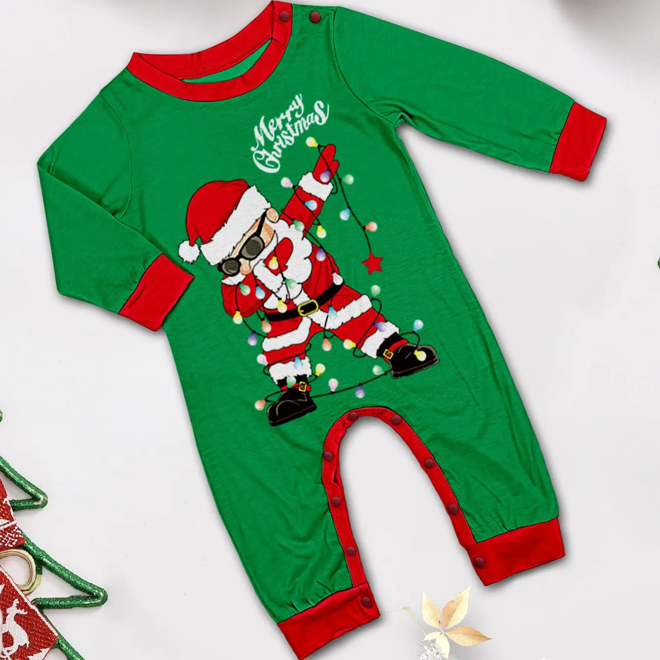 Matching Family Pajamas Christmas Pajamas Santa Claus Print Adults Kids Babies Costume-Pajamasbuy