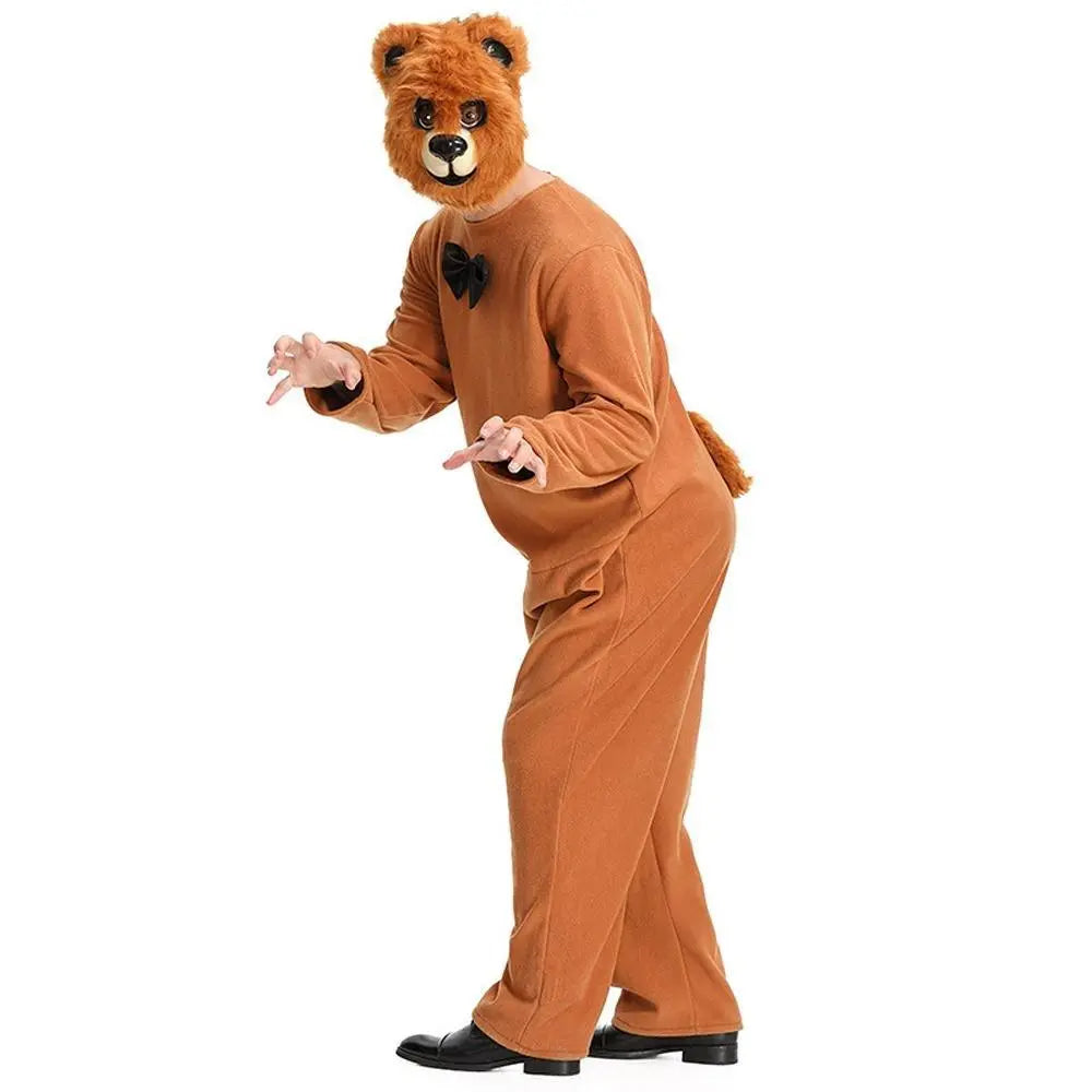 Mr. Smiling Bear Animal Adult Jumpsuit Cosplay Costume Carnival - Pajamasbuy