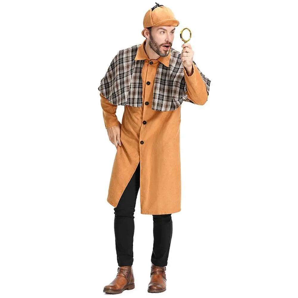 Mystery Game Role Playing Men Detective Adult Cosplay Costume Outfits Carnival Suit - Pajamasbuy