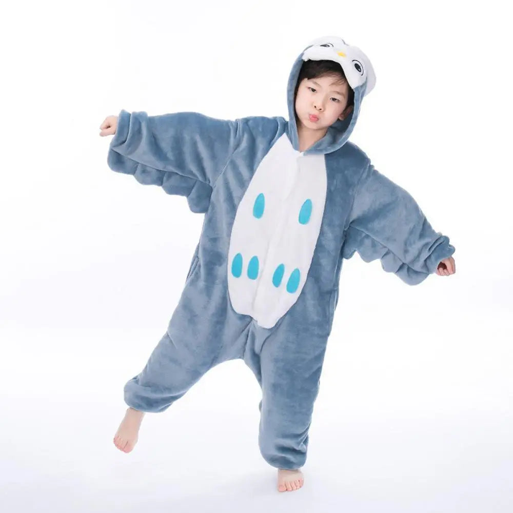 Owl Animals Costume Sleepwear Winter Kigurumi Onesies Kids - Pajamasbuy