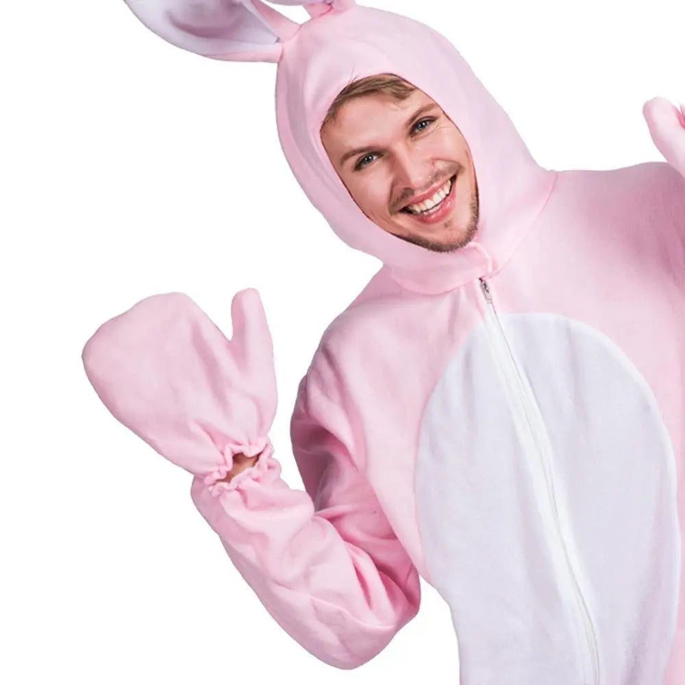 Pink Rabbit Adult Animal Kigurumi Cosplay Easter Bunny Costume - Pajamasbuy