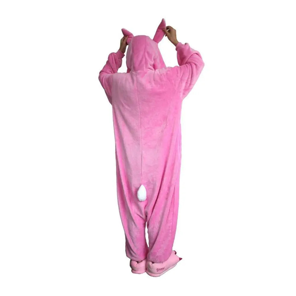 Pink Rabbit Onesies Hoodie Pajamas Animal Costume Kigurumi - Pajamasbuy