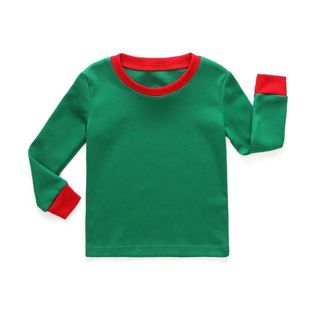 Red Green Christmas Kids Sleepwear Stripes Top Pants Pajamas Set - Pajamasbuy