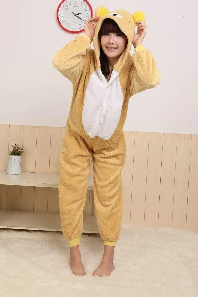 Rilakkuma Bear Kigurumi Onesie Hoodie Pajamas Animal Costume - Pajamasbuy