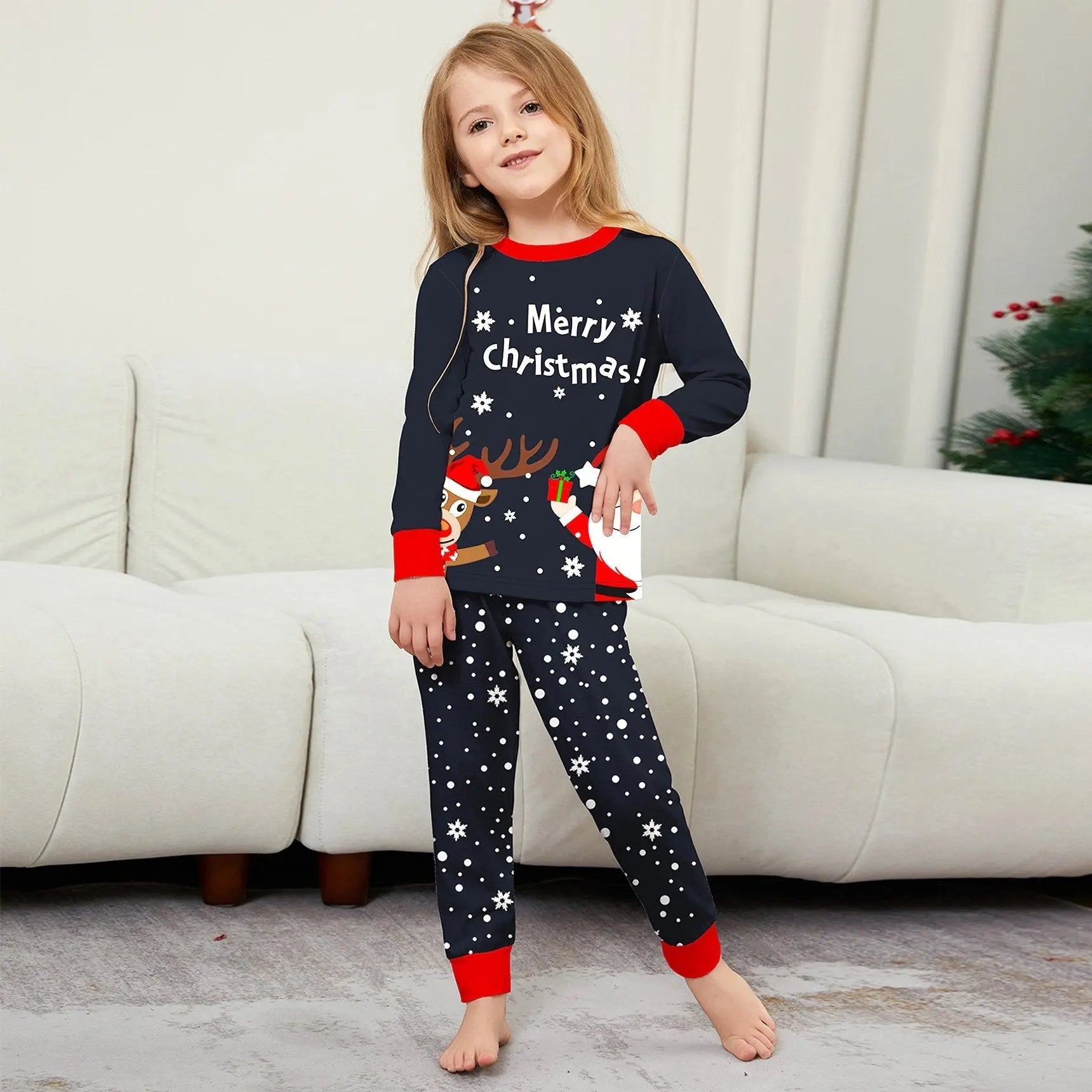 Santa Claus deer printed Christmas Family Matching Pajamas Party Sets - Pajamasbuy