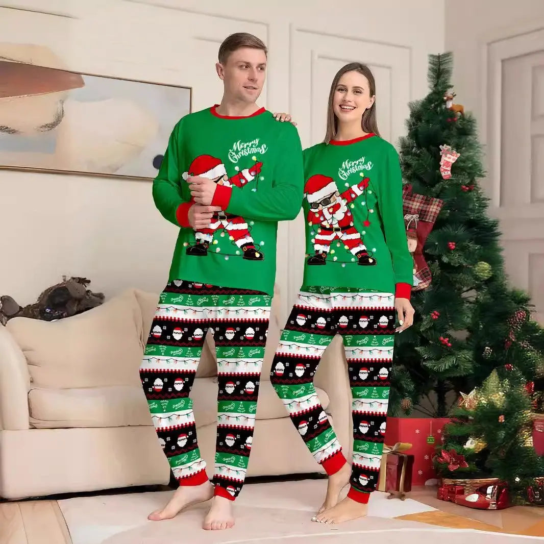 Santa Light Print Christmas Family Couples Matching Pajamas Party Sets - Pajamasbuy