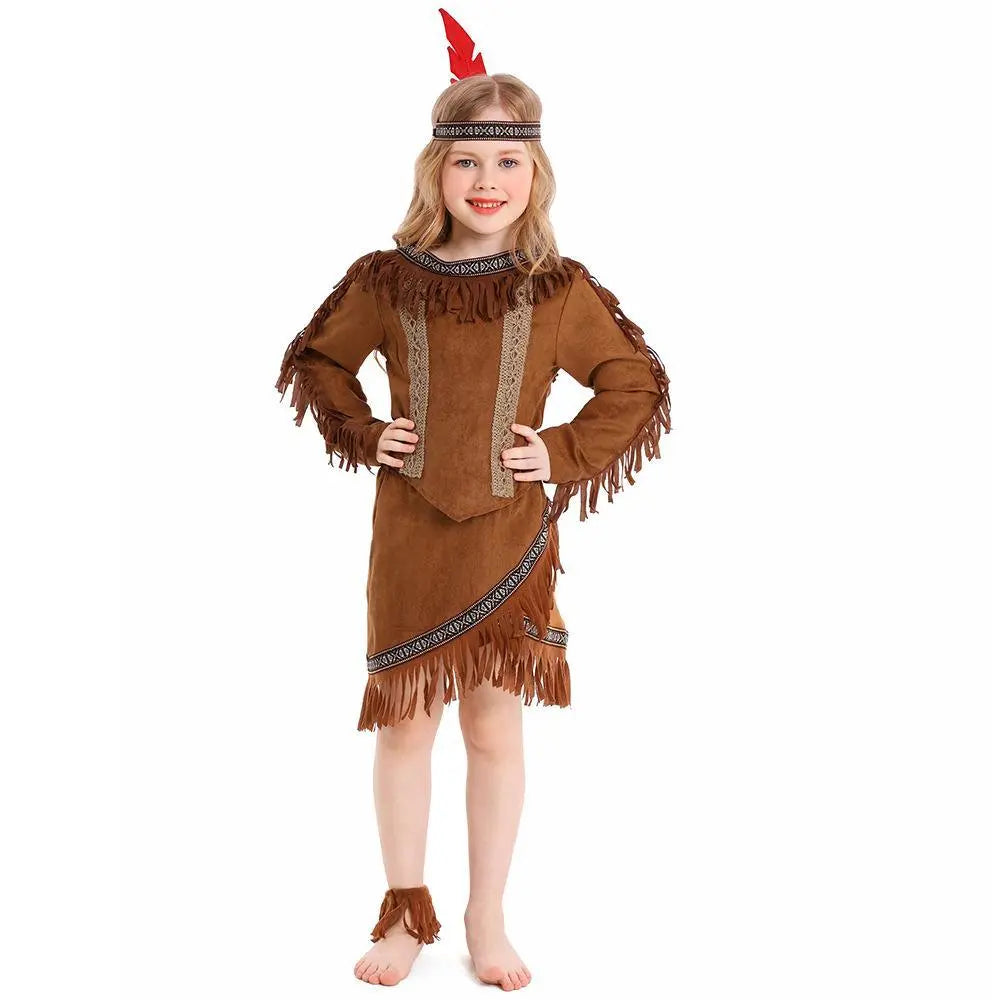 Savage Indian Chief Cosplay Halloween Masquerade Costumes for Kids - Pajamasbuy