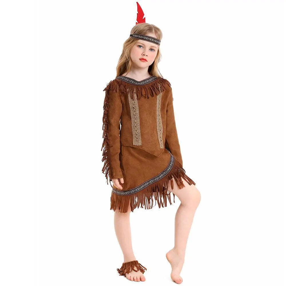 Savage Indian Chief Cosplay Halloween Masquerade Costumes for Kids - Pajamasbuy