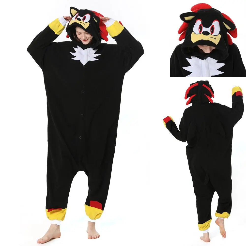 Shadow the Hedgehog kigurumi onesies pajamas for Adults| PajmasBuy