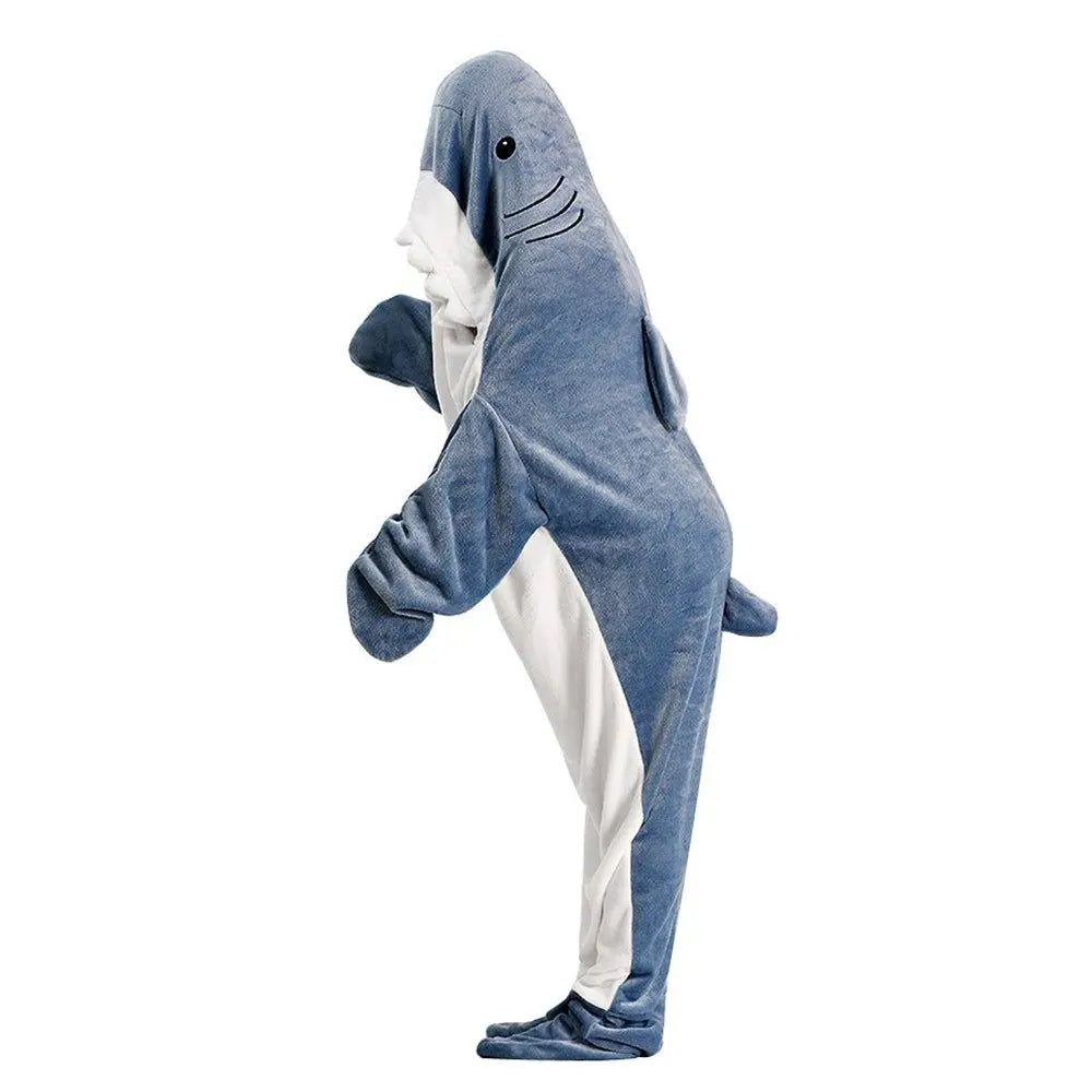 Shark Blanket Sleeping Bag Loose Onesies Pajamas Adult Super Soft Fleece Hoodie - Pajamasbuy