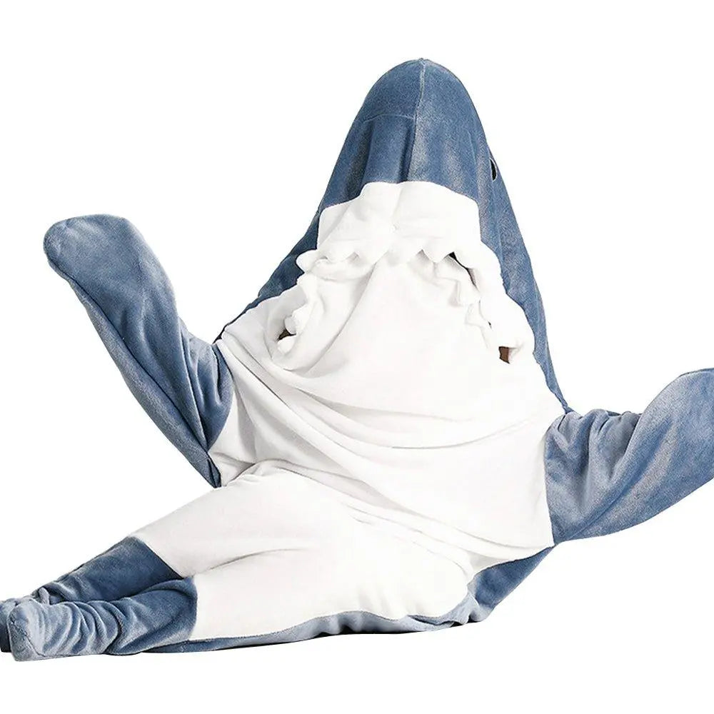 Shark Blanket Sleeping Bag Loose Onesies Pajamas Adult Super Soft Fleece Hoodie - Pajamasbuy