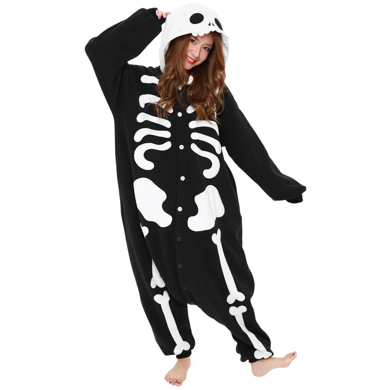 Skeleton Kigurumi onesie pajamas Costume for Adults| PajmasBuy