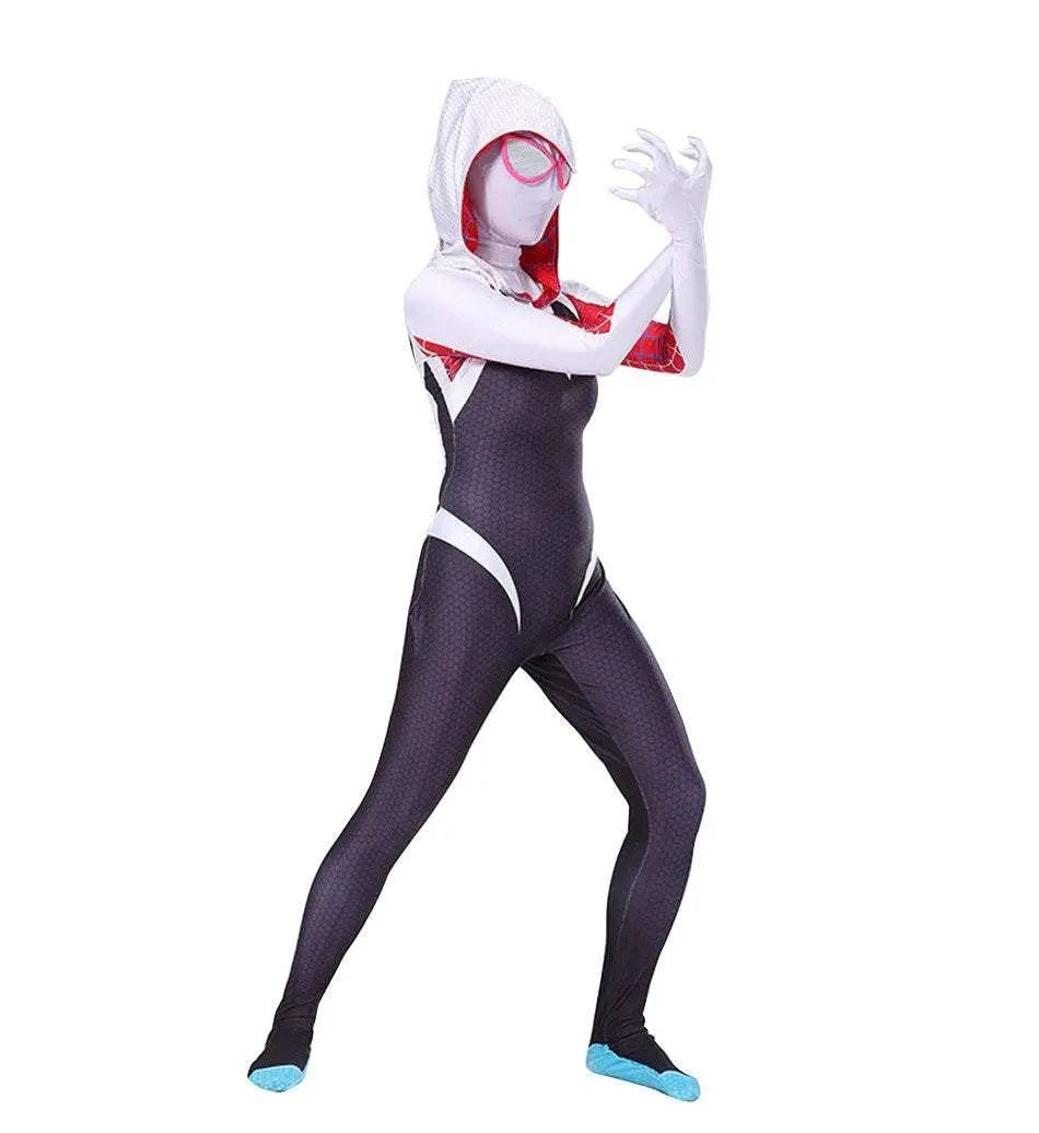 Spider - Man Women Gwen Stacy Cosplay Costume Zentai Jumpsuit Adult Kids - Pajamasbuy