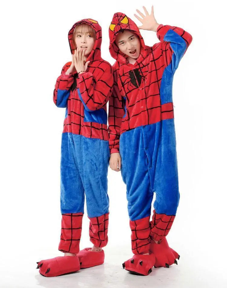 Spiderman Kigurumi Onesies Hoodie Pajamas Costume for Adult - Pajamasbuy