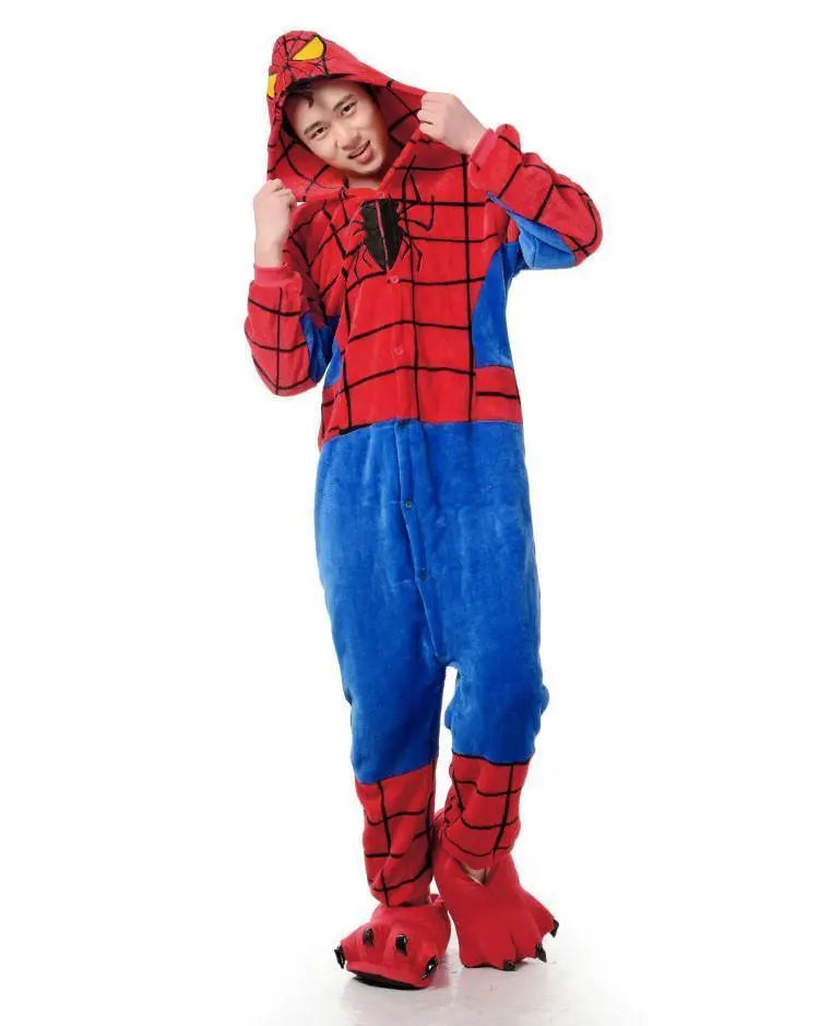 Spiderman Kigurumi Onesies Hoodie Pajamas Costume for Adult - Pajamasbuy