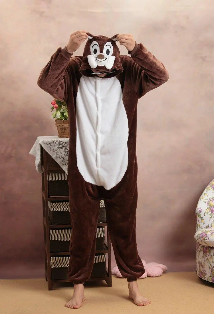 Squirrel Dale Adult Onesies Hoodie Costume Kigurumi Pajamas - Pajamasbuy