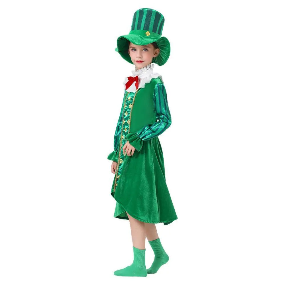 St Patrick's Day Kids Green Dress Party Cosplay Costume Carnival Suit - Pajamasbuy