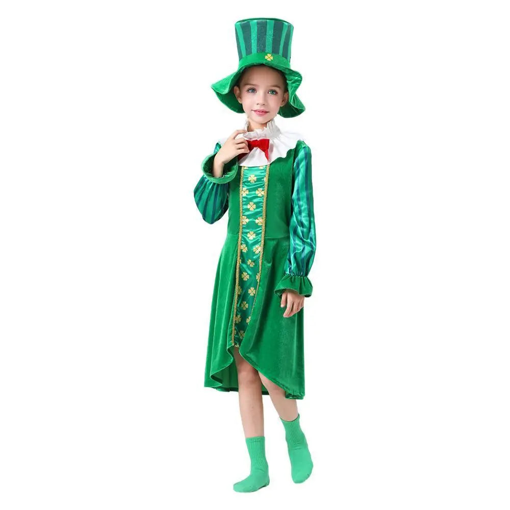 St Patrick's Day Kids Green Dress Party Cosplay Costume Carnival Suit - Pajamasbuy