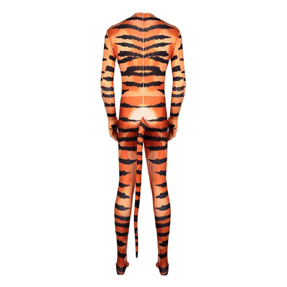 Tiger Stripes Animal Cosplay Zentai Costume Jumpsuit Bodysuit Outfits Adult - Pajamasbuy