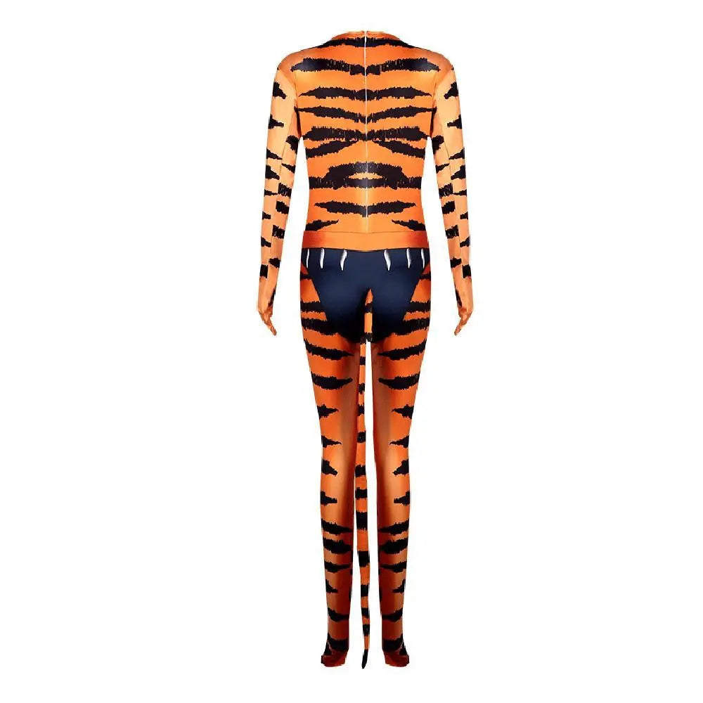 Tiger Stripes Animal Cosplay Zentai Costume Jumpsuit Bodysuit Outfits Adult - Pajamasbuy