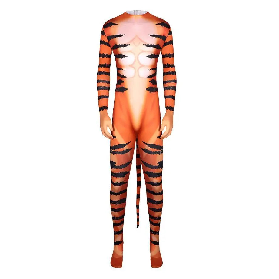 Tiger Stripes Animal Cosplay Zentai Costume Jumpsuit Bodysuit Outfits Adult - Pajamasbuy