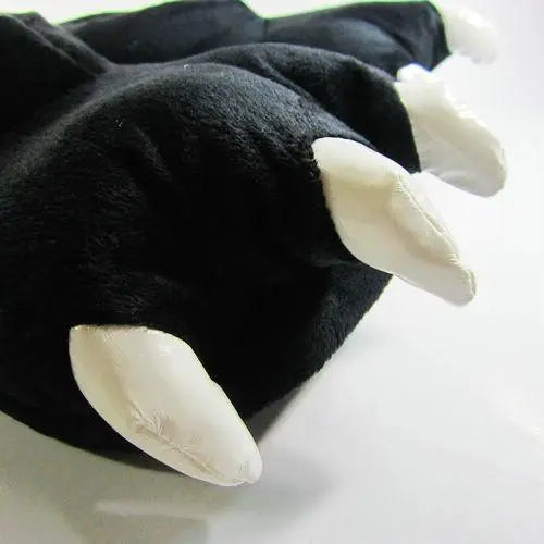 Unisex Animal Panda Black Pig cosplay Kigurumi fleece slippers shoes - Pajamasbuy