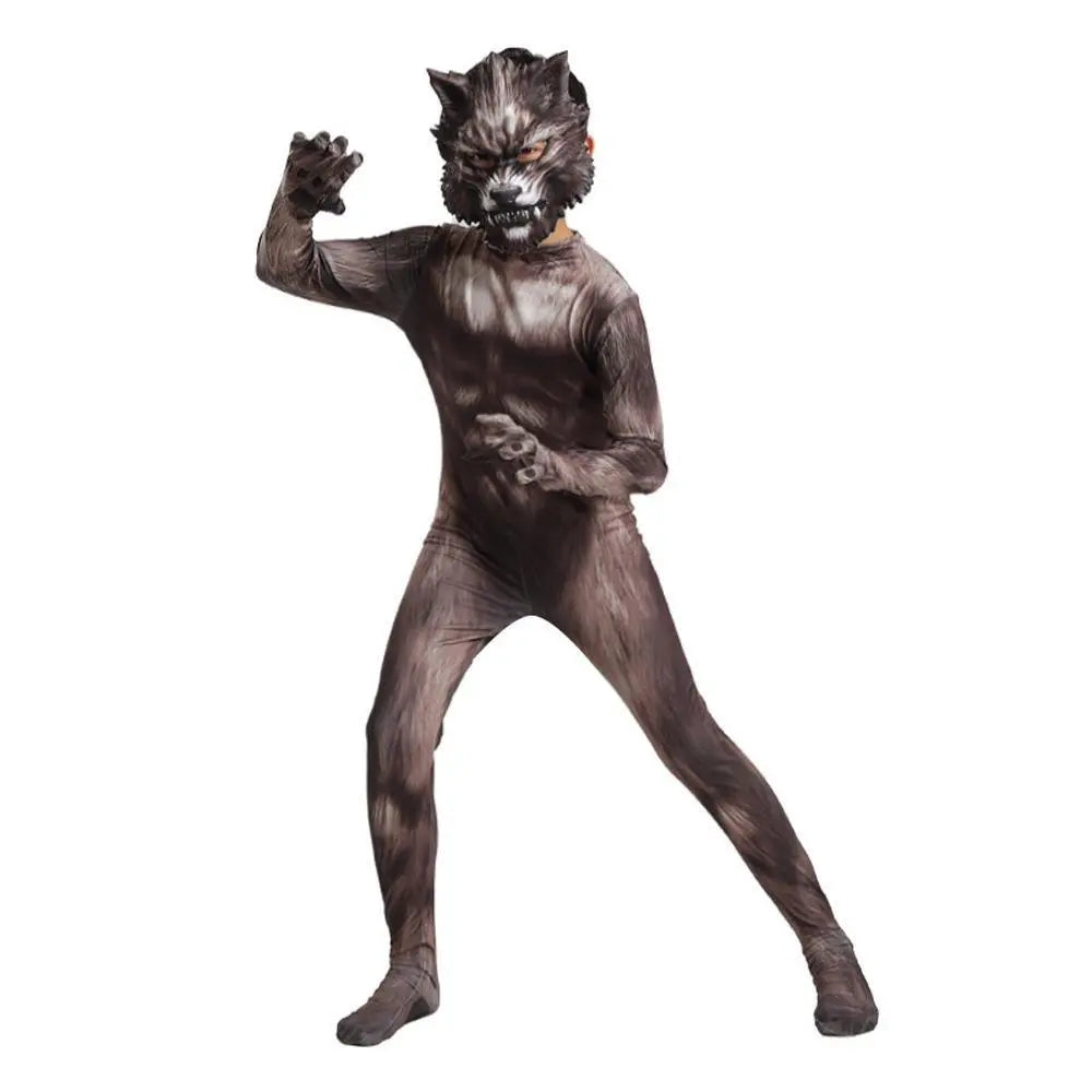 Werewolf Kid costume scary Halloween 3D Zentai Bodysuit - Pajamasbuy