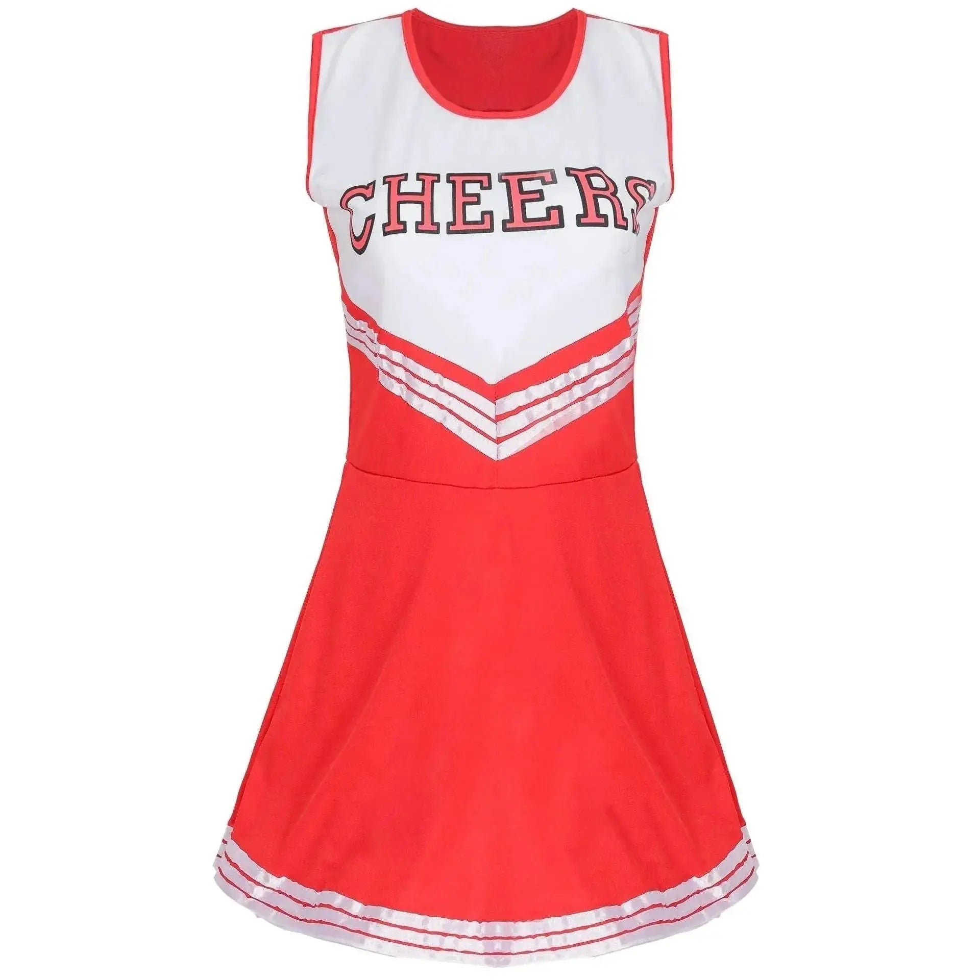 Women Cheerleader Costume Outfit With Poms Fancy Uniform Sports Dress - Pajamasbuy