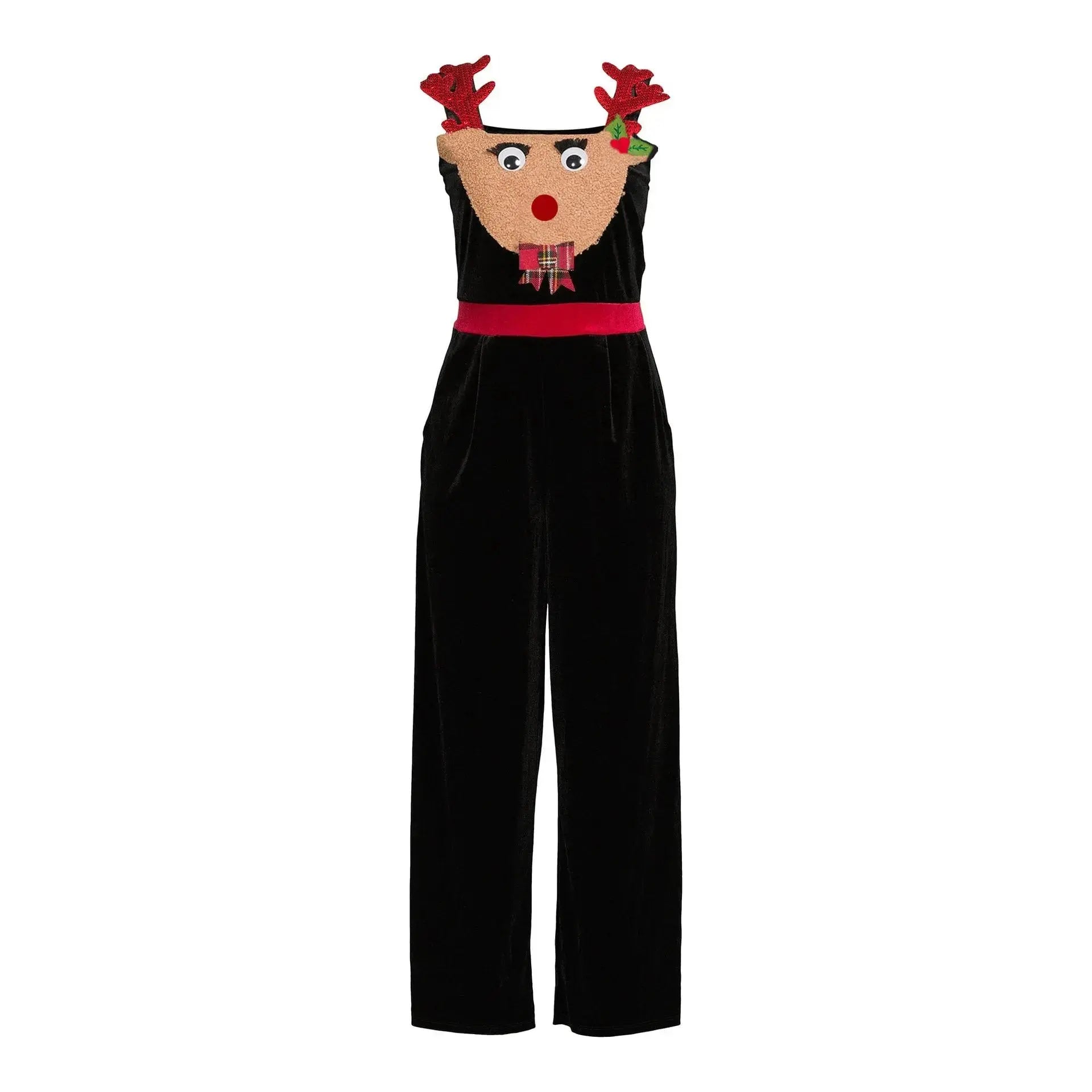 Women's Christmas Print Trousers Overalls Jumpsuit - Pajamasbuy