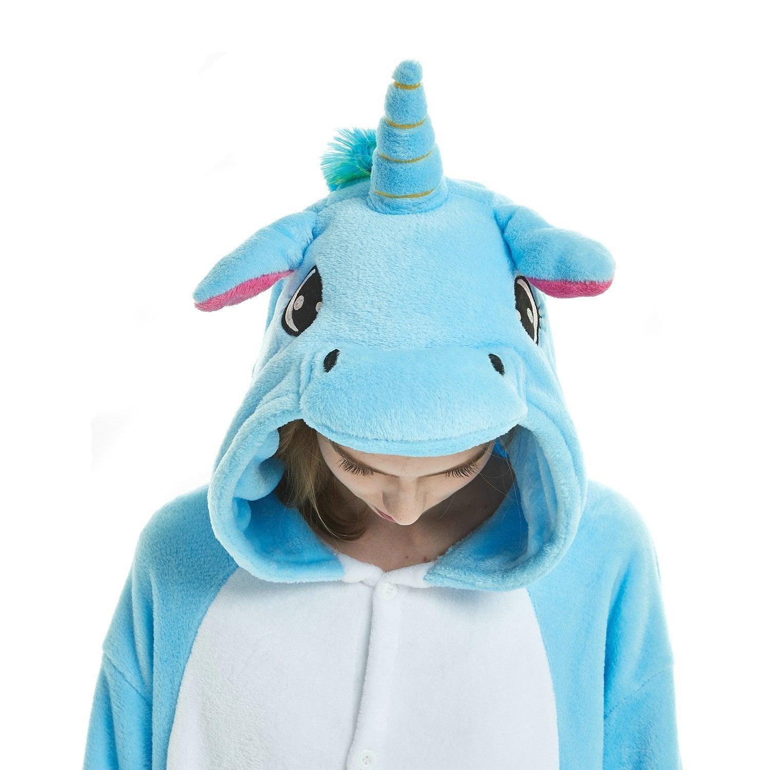 Adult Blue Unicorn Kigurumi Onesies Pajamas Costume - Pajamasbuy