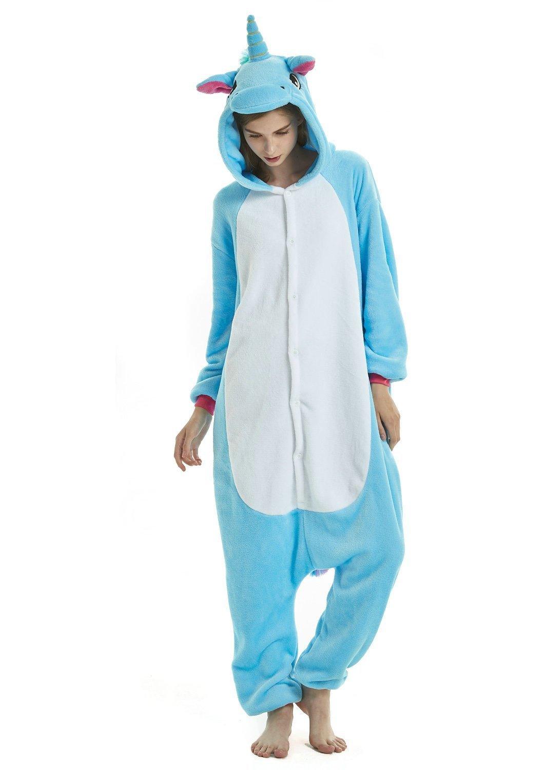 Adult Blue Unicorn Kigurumi Onesies Pajamas Costume - Pajamasbuy