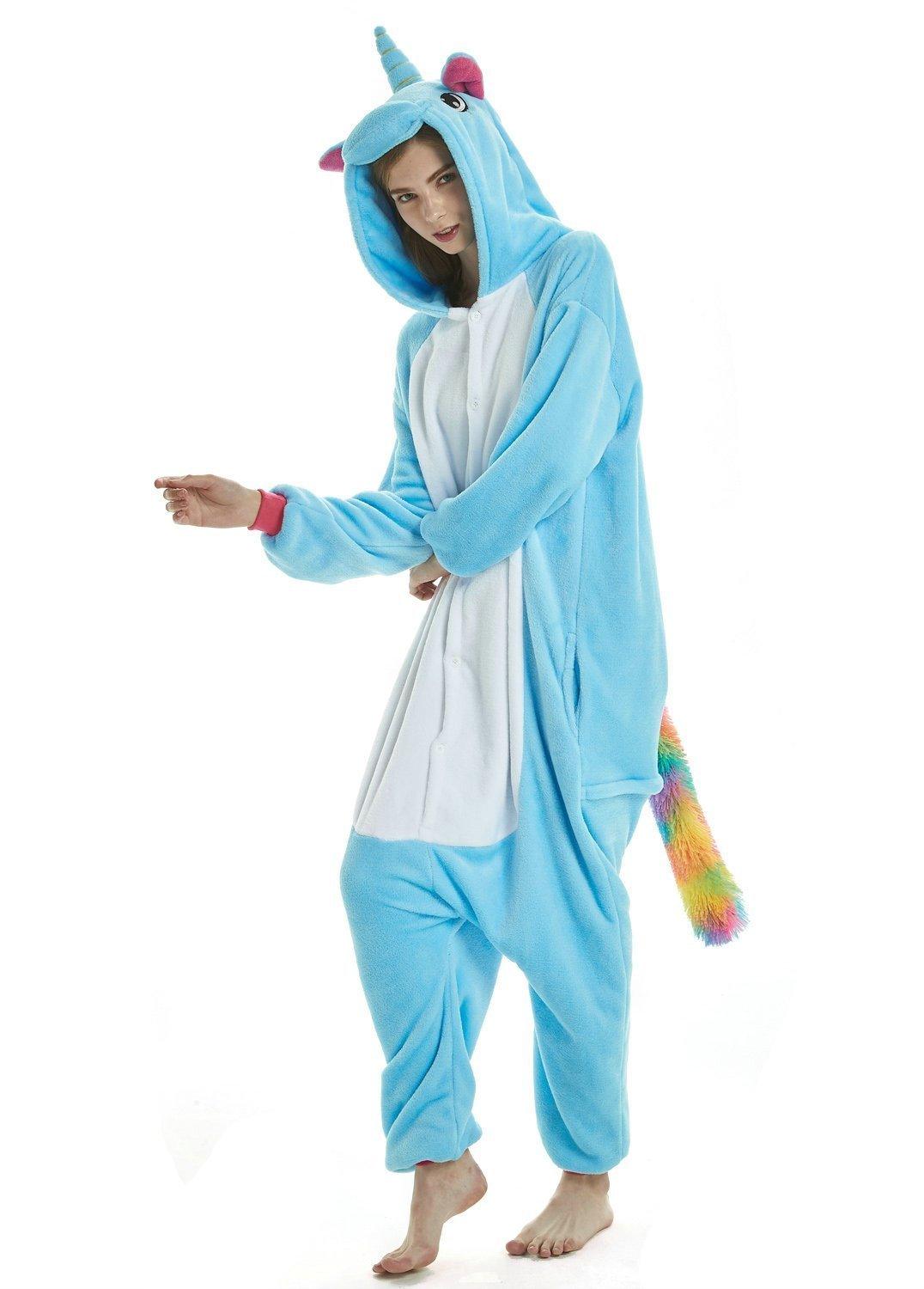 Adult Blue Unicorn Kigurumi Onesies Pajamas Costume - Pajamasbuy