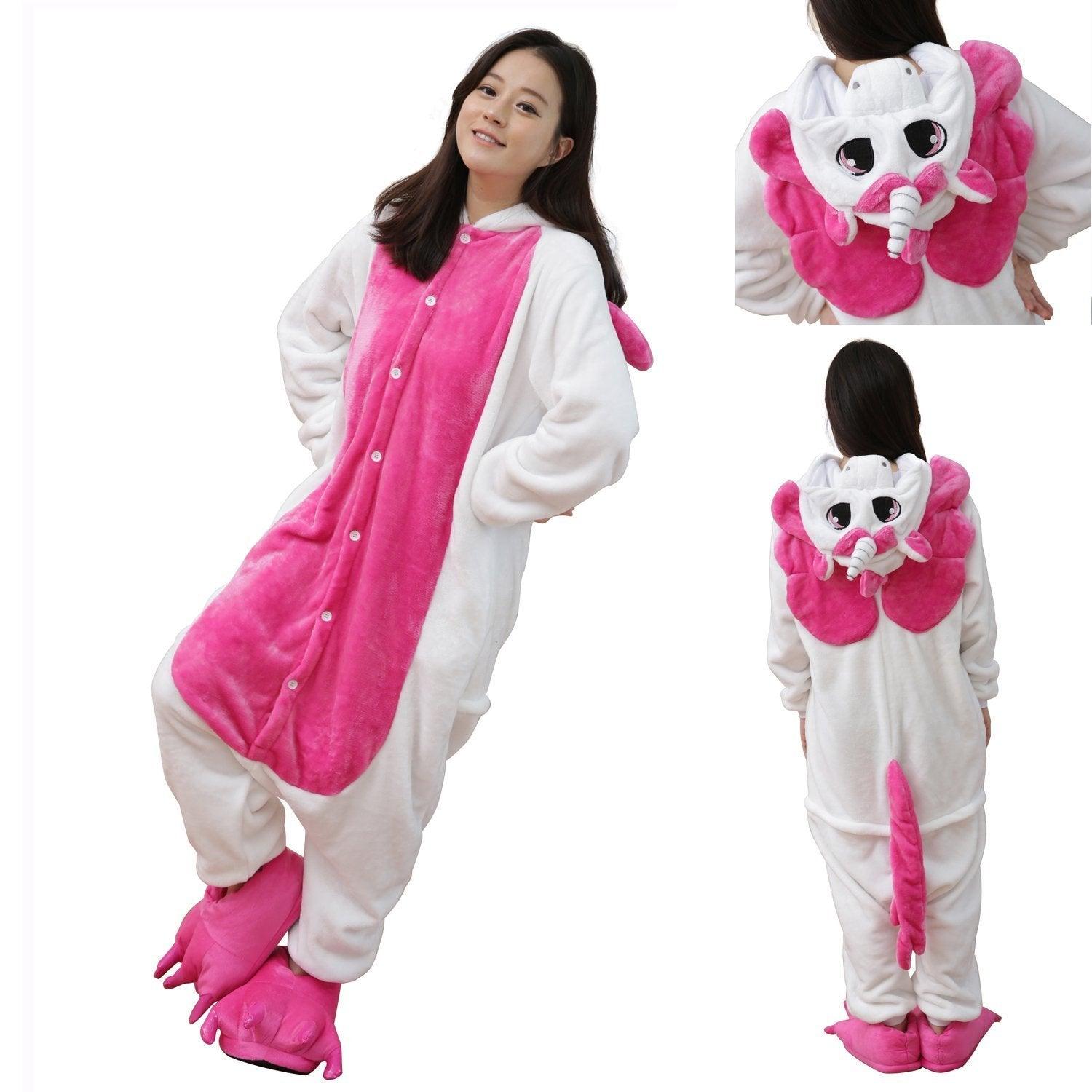 Adult Hot Pink Unicorn Pegasus Kigurumi Onesies Costume Pajamas - Pajamasbuy