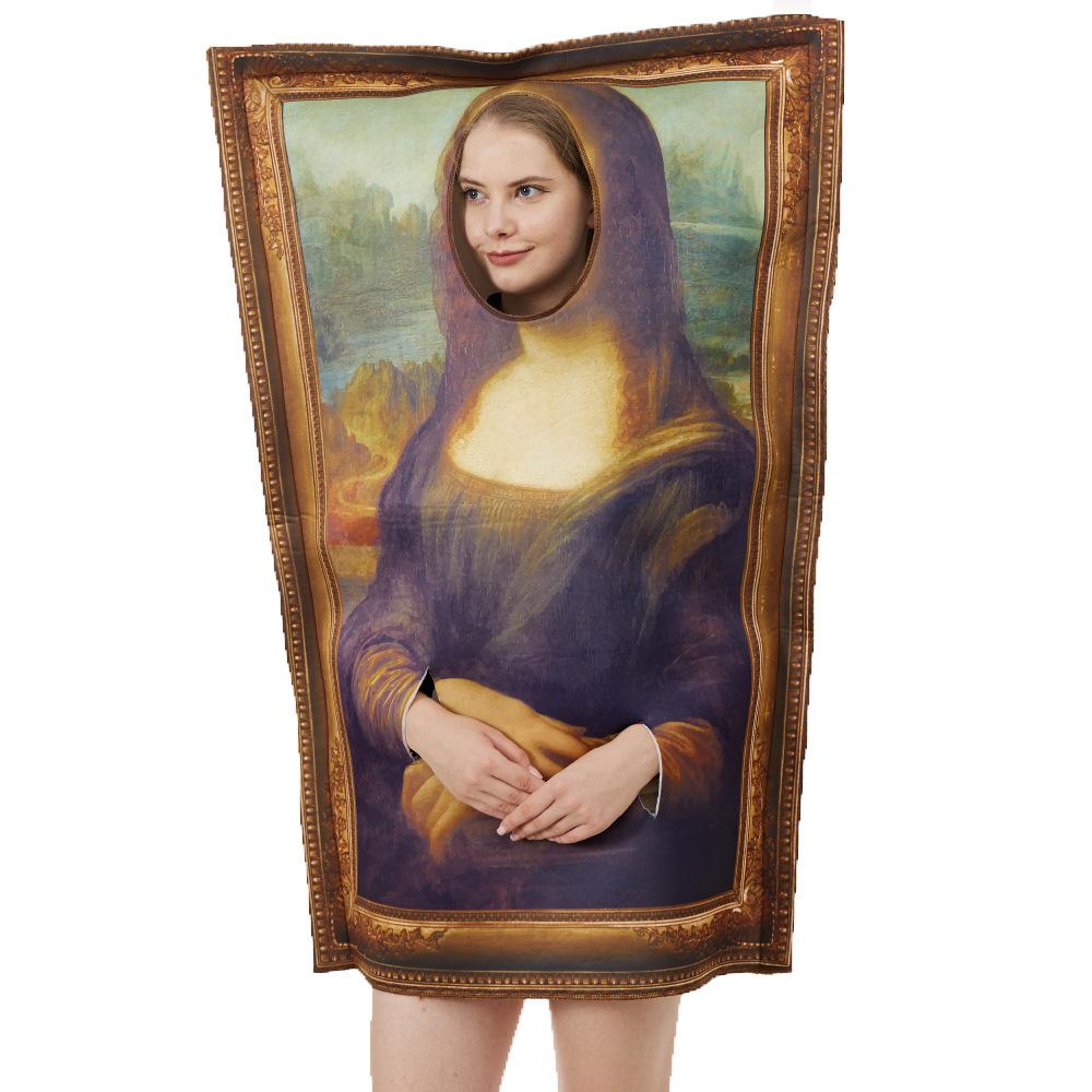 BuyAdult Spoof murals Mona Lisa Funny Novelty Halloween Cosplay Costume Now Cheaper With 3 - 5 Days Ship - PajamasBuy