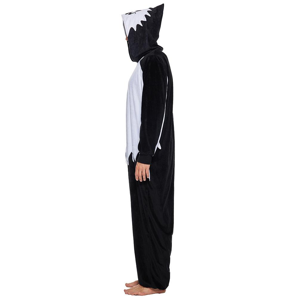 BuyAdult White Haunt Fluffy Hooded Pajamas Halloween Horror Role Play Costume Now Cheaper With 3 - 5 Days Ship - PajamasBuy