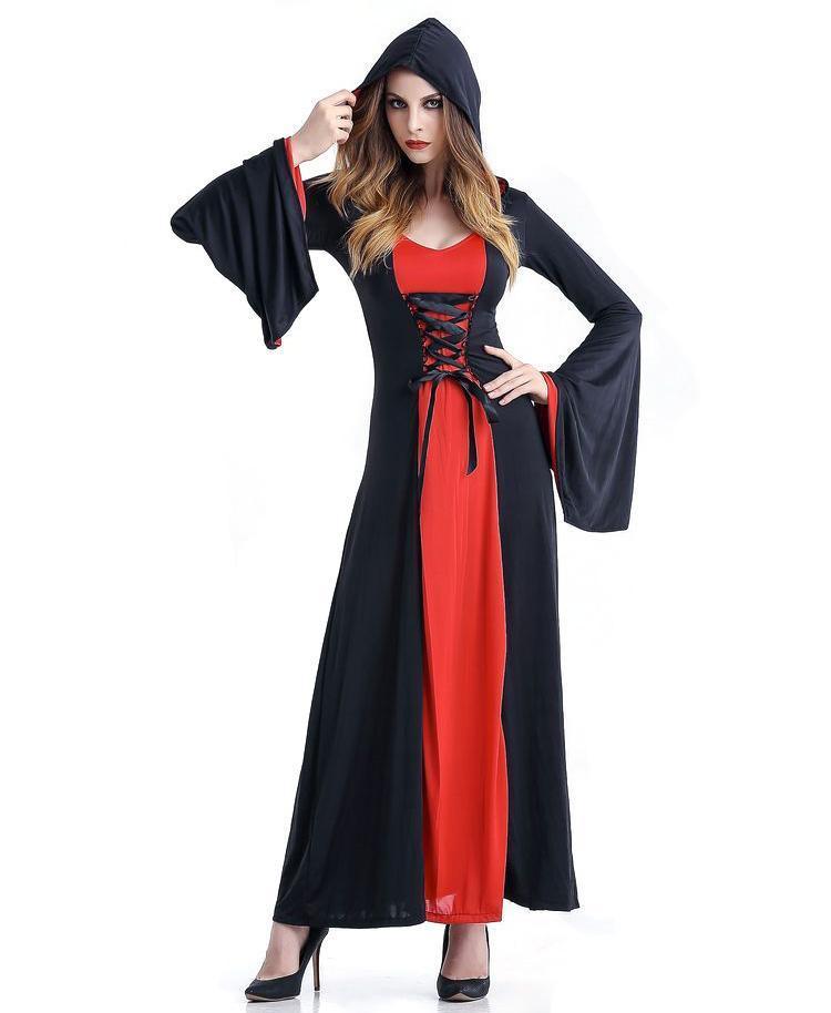 BuyAdult Women Halloween Demon Hooded Witch Costume Partywear Cosplay Now Cheaper With 3 - 5 Days Ship - PajamasBuy