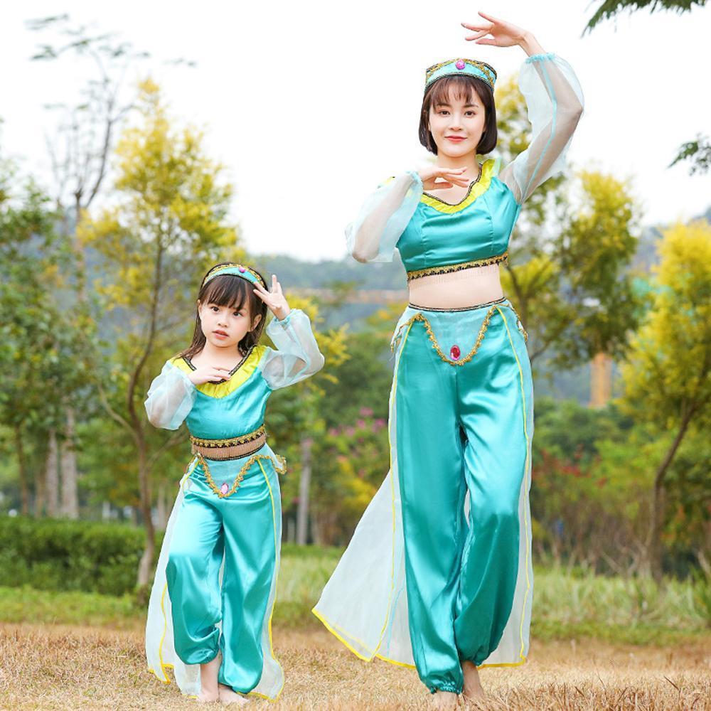 BuyAladdin Princess Jasmine Costume Cosplay Matching Dress Mom And Me Now Cheaper With 3 - 5 Days Ship - PajamasBuy