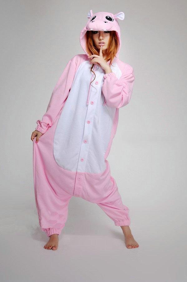 Animal Adult Hippo Onesies Hoodie kigurumi Pajamas costume - Pajamasbuy