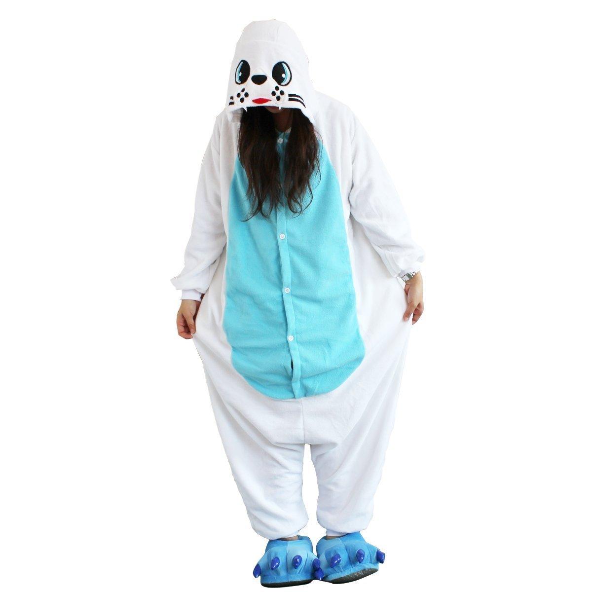 Animal Adult Sea Lion Onesie Kigurumi Hoodie Costume Pajamas - Pajamasbuy