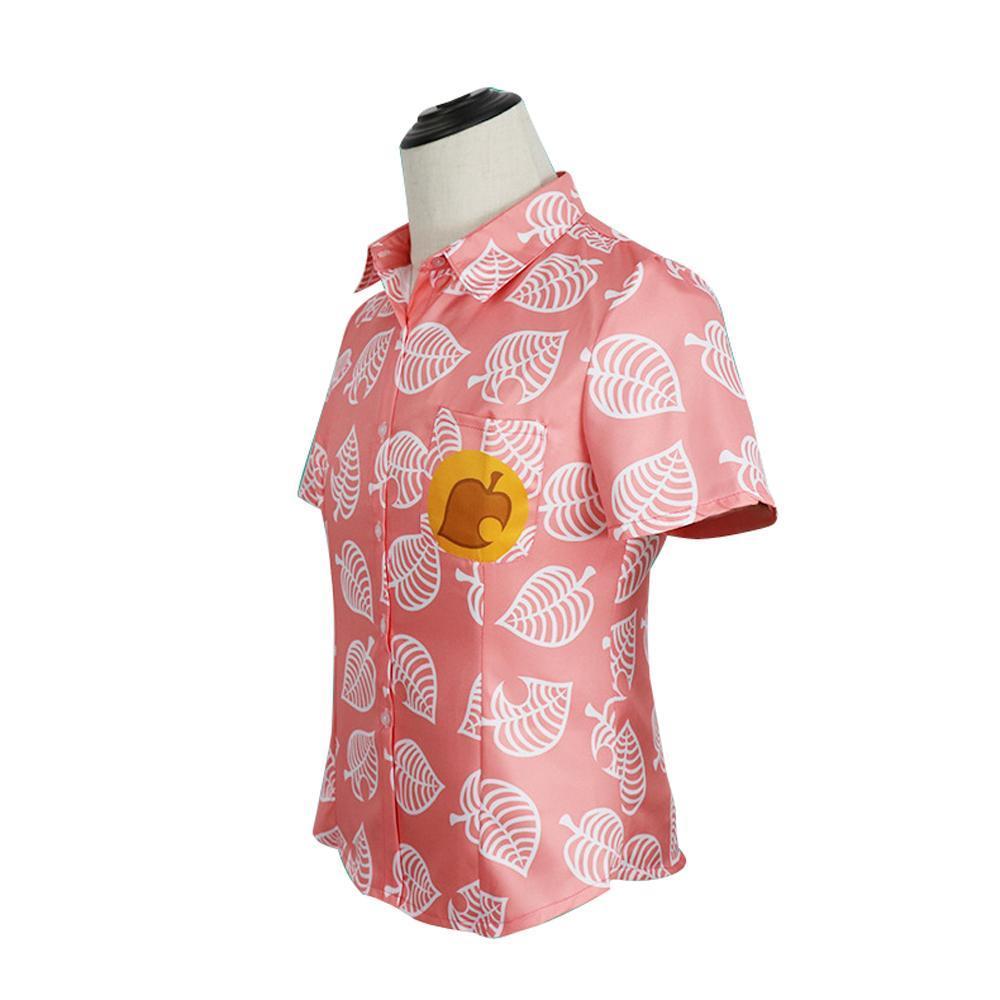 BuyAnimal Crossing Button Up Shirt Costume Cosplay Leaf Tee Shirts Top Halloween Outfit Dress Up For Adults Now Cheaper With 3 - 5 Days Ship - PajamasBuy