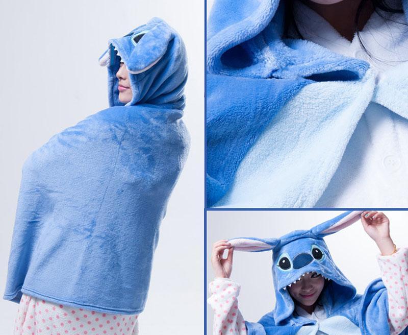 BuyAnimal Kigurumi Blue Stitch Cosplay Costume Hoodie Cloak Now Cheaper With 3 - 5 Days Ship - PajamasBuy