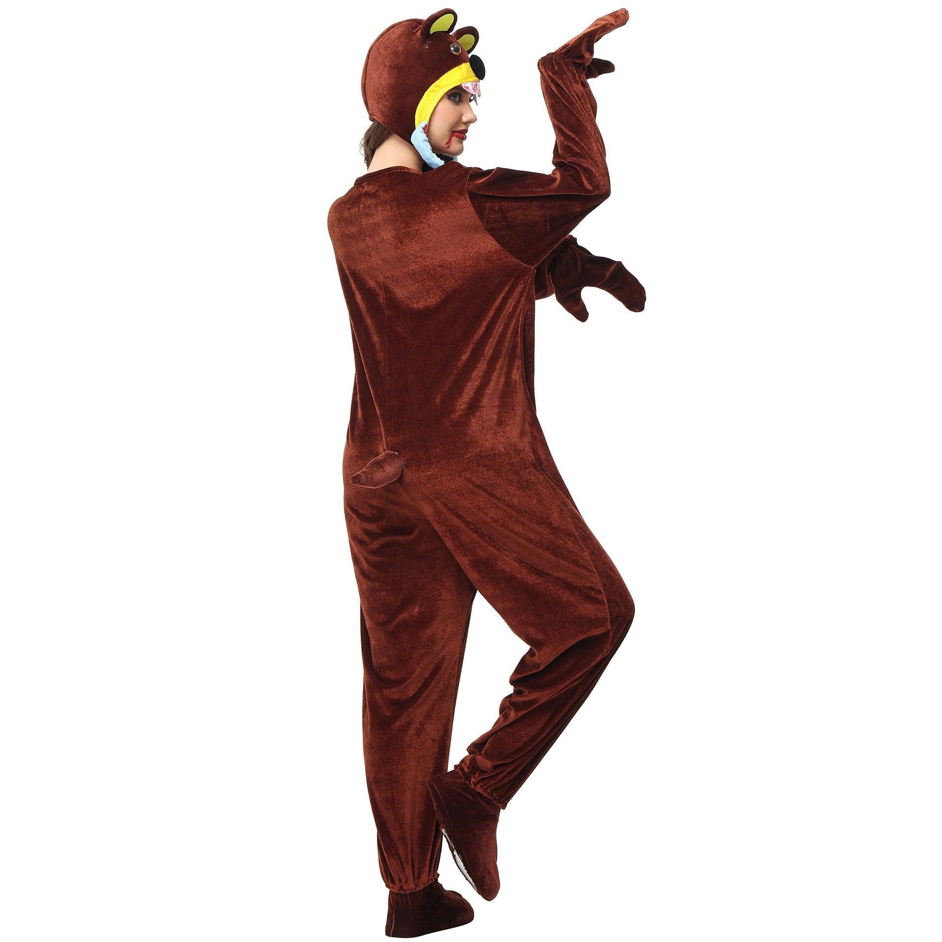 Animal kigurumi onesies Cannibal Bear Costume Funny Pajamas for Halloween - Pajamasbuy